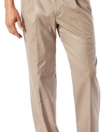 Men's Classic Fit Easy Khaki Pants - Pleated (Standard and Big & Tall)