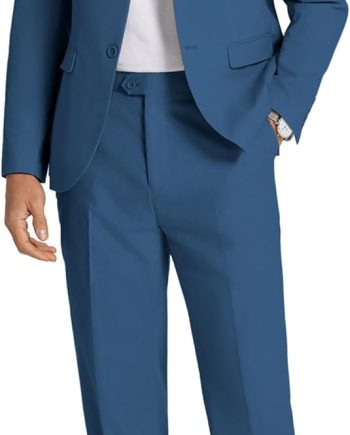 Men's 2 Piece Linen Cotton Suits Set Casual Linen Lightweight Suit Summer Beach Wedding