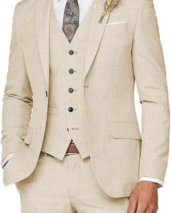 Mens Suit 3 Piece Slim Fit Suit for Men Formal Business Suit Wedding Groom Prom Tuxedo Dinner Party