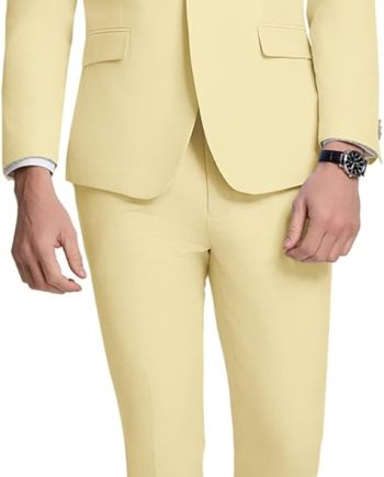 Mens Suit Slim Fit 2 Piece Suits for Men Formal Suit Jacket Pants Business Casual Suits Wedding Prom Tuxedos