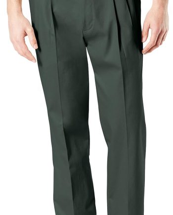 Men's Classic Fit Signature Lux Cotton Stretch Pants-Pleated (Regular and Big & Tall)