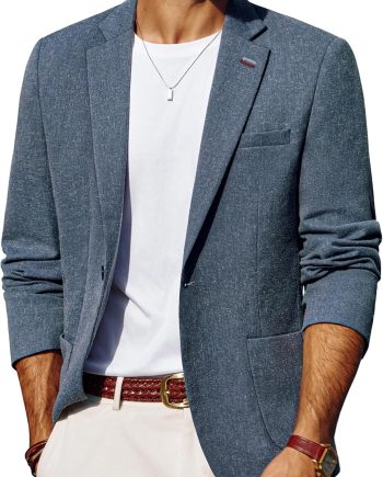 Mens Blazer Casual Sport Coats Lightweight One Button Suit Jacket for Summer